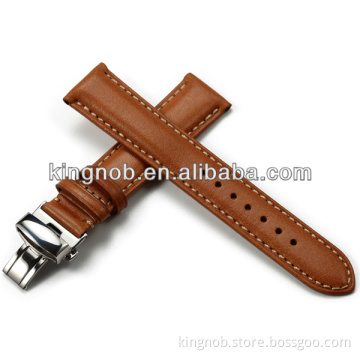 21mm Genuine Leather Watch Band For Deployment